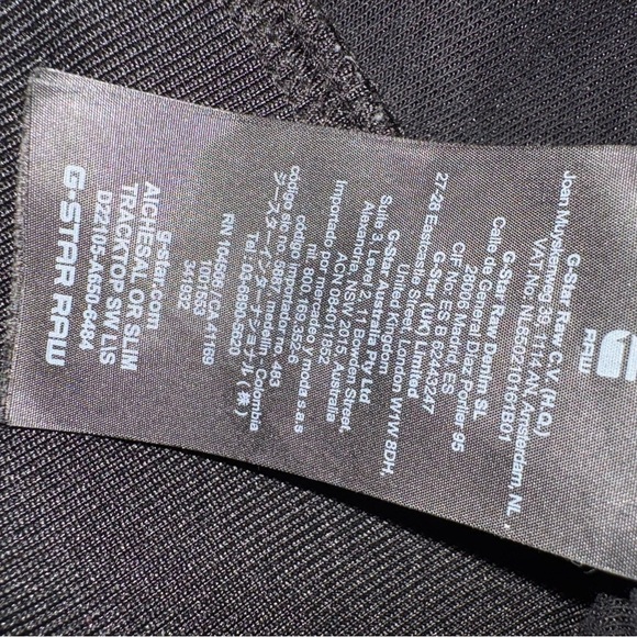 G-Star Aichesal Or Slim Tracktop Sweat zip up size Small black and white - Picture 11 of 15